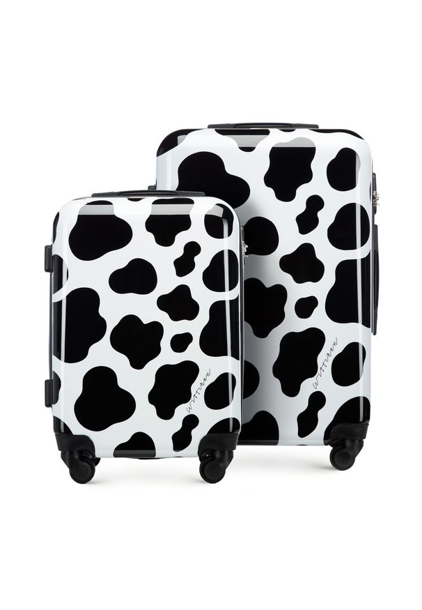 Wittchen - Zestaw walizek z ABS-u w zwierzęcy wzór czarno-biały. Kolor: biały, wielokolorowy, czarny. Materiał: guma. Wzór: motyw zwierzęcy