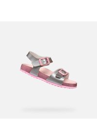 Sandały Geox Model J Adriel Girl Kolor Szary. Kolor: różowy. Materiał: tkanina. Sezon: lato