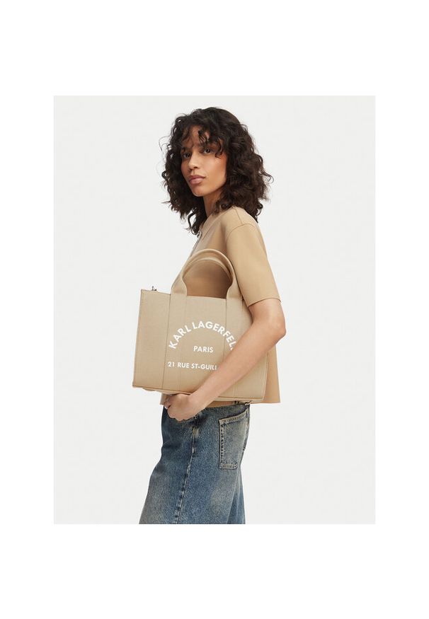 Karl Lagerfeld - Torebka KARL LAGERFELD. Kolor: beżowy