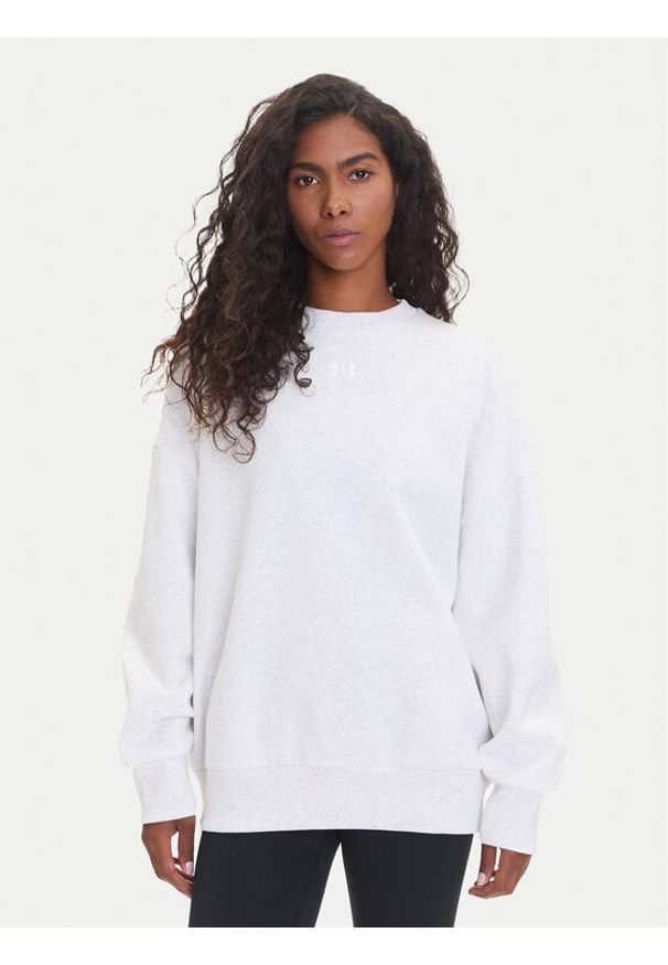 Under Armour Bluza Ua Rival 1386463 Biały Oversize. Kolor: biały. Materiał: bawełna