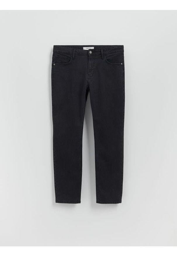 Reserved - Jeansy slim z efektem sprania - czarny. Kolor: czarny
