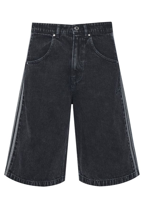 Adidas - adidas Szorty jeansowe adicolor Denim Firebird JC6719 Czarny Loose Fit. Kolor: czarny. Materiał: bawełna