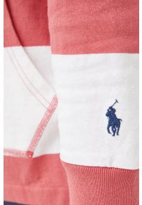 Polo Ralph Lauren bluza bawełniana 710870135003 męska kolor czerwony z kapturem wzorzysta. Okazja: na co dzień. Typ kołnierza: kaptur, polo. Kolor: czerwony. Materiał: bawełna. Długość: krótkie. Styl: casual #2