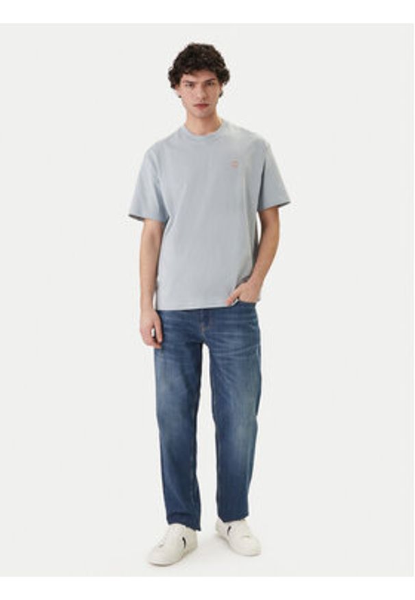 Guess Jeans T-Shirt M4YI46 K8FQ4 Niebieski Regular Fit. Kolor: niebieski. Materiał: bawełna