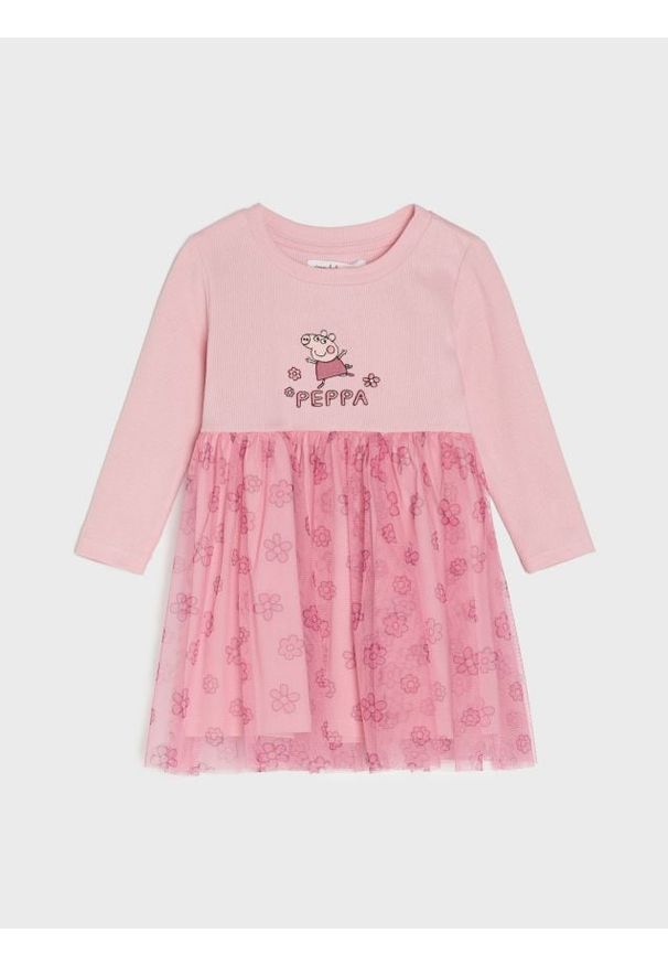 Sinsay - Sukienka z tiulowym dołem Peppa Pig - różowy. Kolor: różowy. Materiał: tiul