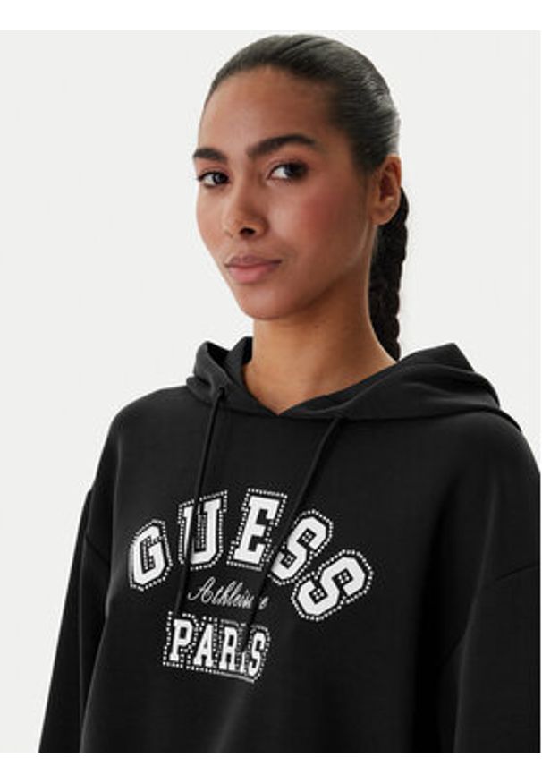 Guess Bluza V6RQ02 KCAY2 Czarny Regular Fit. Kolor: czarny. Materiał: syntetyk