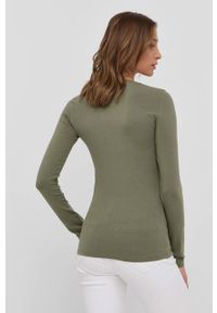 Guess longsleeve damski kolor zielony. Okazja: na co dzień. Kolor: zielony. Materiał: dzianina. Długość rękawa: długi rękaw. Wzór: aplikacja. Styl: casual #2