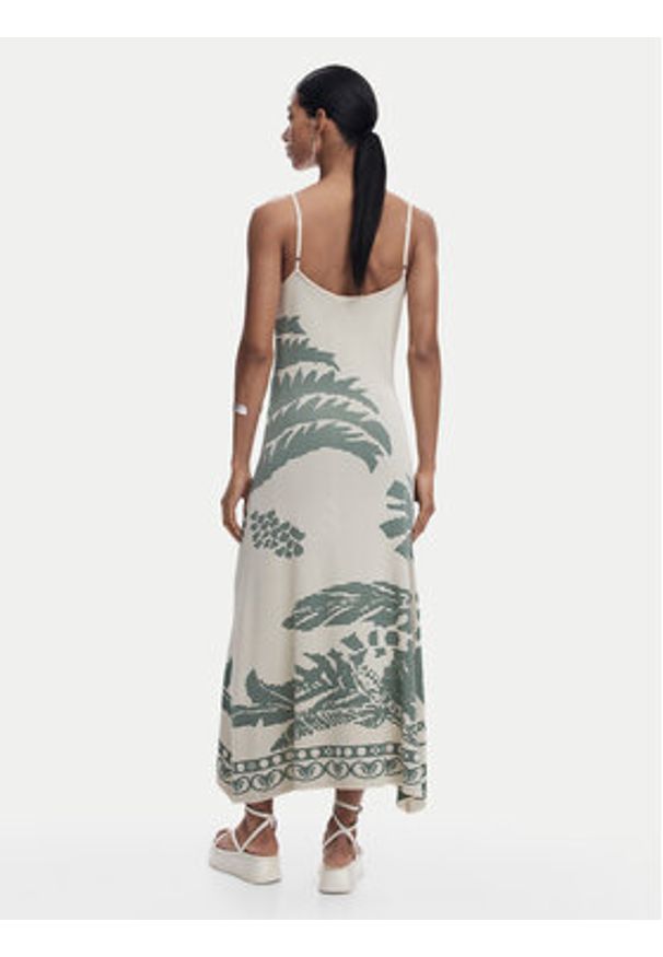 Desigual Sukienka letnia Marsella 25SWVF11 Beżowy Slim Fit. Kolor: beżowy. Materiał: syntetyk. Sezon: lato