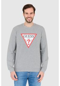Guess - GUESS Bluza szara slim fit. Kolor: szary #1