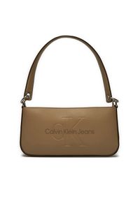 Calvin Klein Jeans Torebka Sculpted Shoulder Pouch25 Mono K60K610679 Brązowy. Kolor: brązowy. Materiał: skórzane