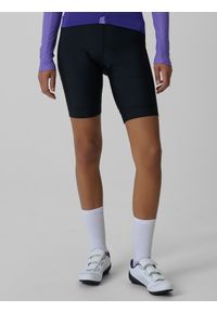 4f - 4F Spodenki kolarskie z piankowo-żelową wkładką damskie - czarne L. Kolor: czarny. Materiał: materiał. Długość: długie. Sport: kolarstwo #2
