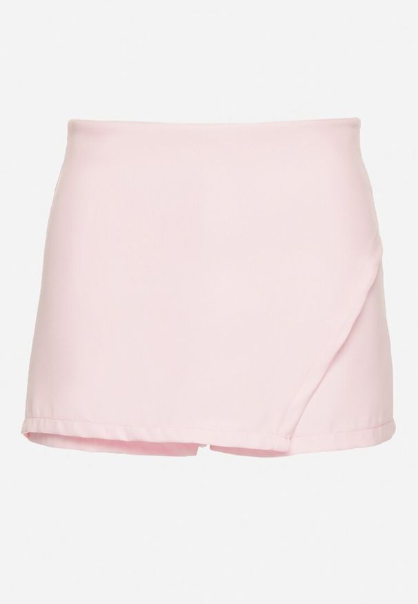 Born2be - Różowe Spódnico-Szorty o Asymetrycznym Kroju z Wysokim Stanem Terselia. Okazja: na co dzień. Stan: podwyższony. Kolor: różowy. Styl: sportowy, casual, elegancki