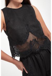 Twinset Milano - Top damski lniany TWINSET. Materiał: len #4