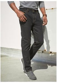 Dżinsy z elastycznymi wstawkami w talii CLASSIC FIT STRAIGHT bonprix czarny denim. Kolor: czarny #6