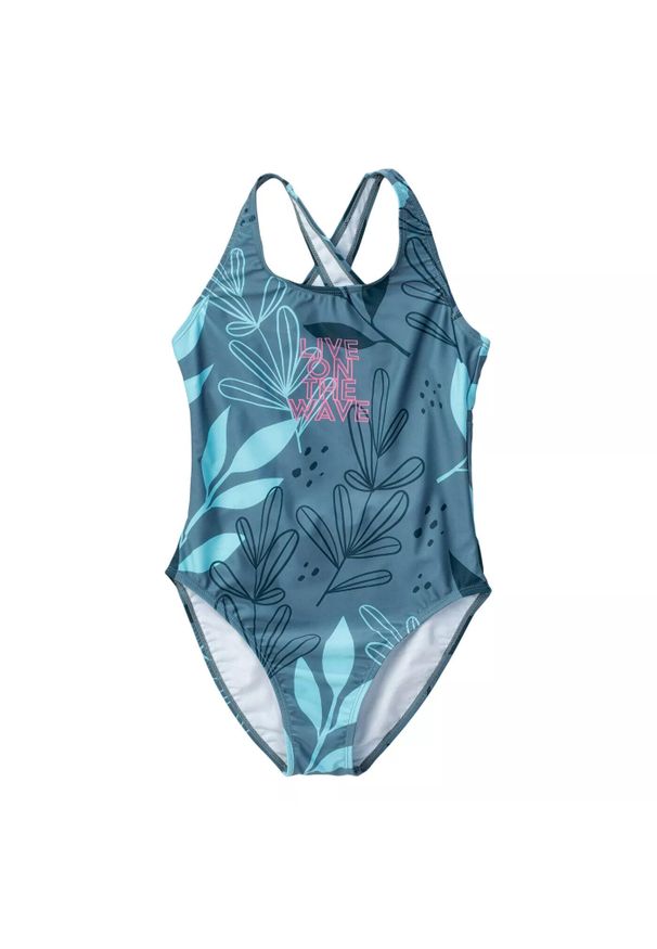 AquaWave - Dziewczęcy jednoczęściowy kostium kąpielowy Aquawave Salava. Kolor: niebieski