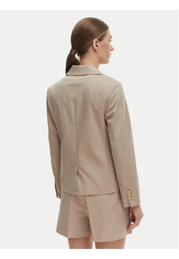 TOMMY HILFIGER - Tommy Hilfiger Marynarka WW0WW47179 Beżowy Slim Fit. Kolor: beżowy. Materiał: bawełna