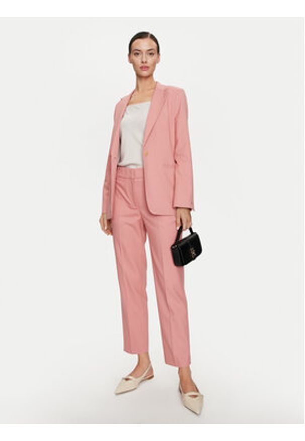 TOMMY HILFIGER - Tommy Hilfiger Marynarka WW0WW39977 Różowy Regular Fit. Kolor: różowy. Materiał: syntetyk, wiskoza