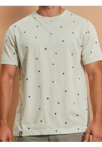 Sinsay - Koszulka z ozdobnym wzorem allover - zielony. Kolor: zielony #1