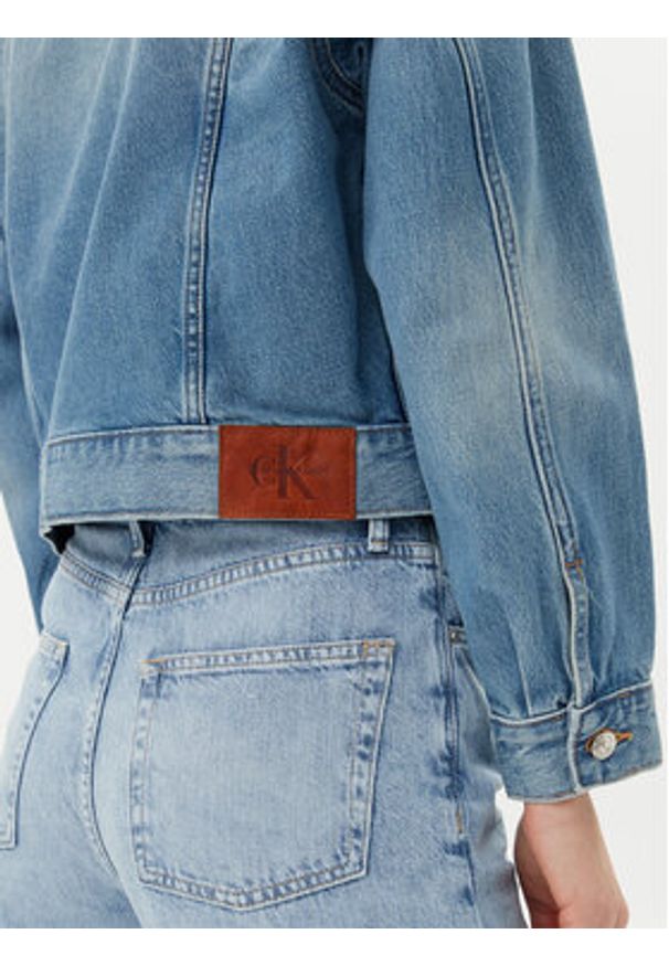 Calvin Klein Kurtka jeansowa LV047B075G Niebieski Regular Fit. Kolor: niebieski. Materiał: bawełna