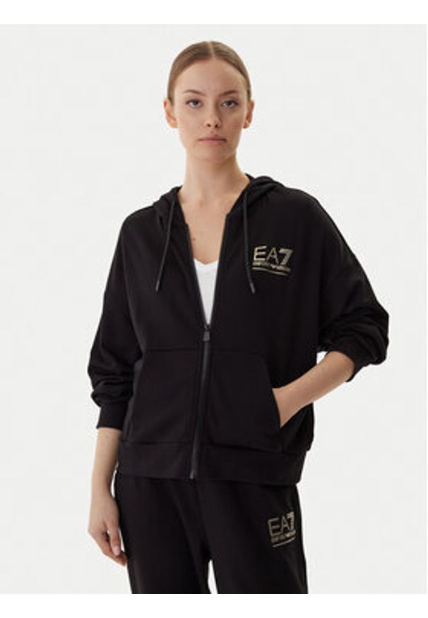 EA7 Emporio Armani Dres 7W000420 AF12473 MC021 Czarny Relaxed Fit. Kolor: czarny. Materiał: bawełna