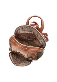 Brązowy Stylowy Plecak Damski Anekke. Kolor: brązowy. Materiał: materiał. Wzór: aplikacja, kolorowy. Styl: elegancki #2