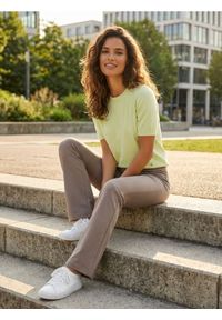 Sinsay - Legginsy flare - brązowy. Kolor: brązowy #1