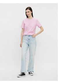 Pieces T-Shirt Ria 17086970 Różowy Regular Fit. Kolor: różowy. Materiał: bawełna