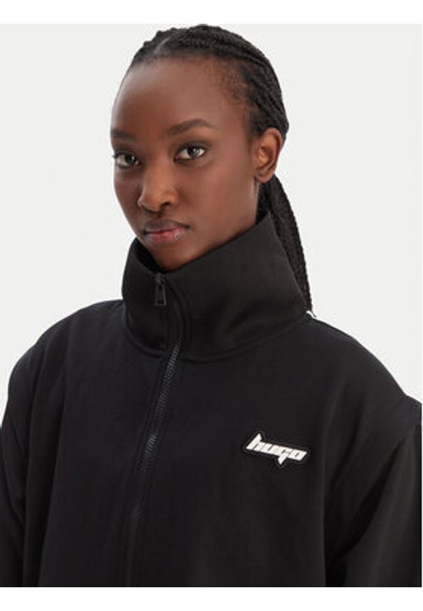 Hugo - HUGO Bluza Dateam 50554058 Czarny Regular Fit. Kolor: czarny. Materiał: syntetyk