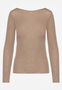 Renee - Beżowa Bluzka Longsleeve z Wiskozy i Kaszmiru Unelle. Kolor: beżowy. Materiał: wiskoza, kaszmir. Długość rękawa: długi rękaw. Styl: klasyczny #2