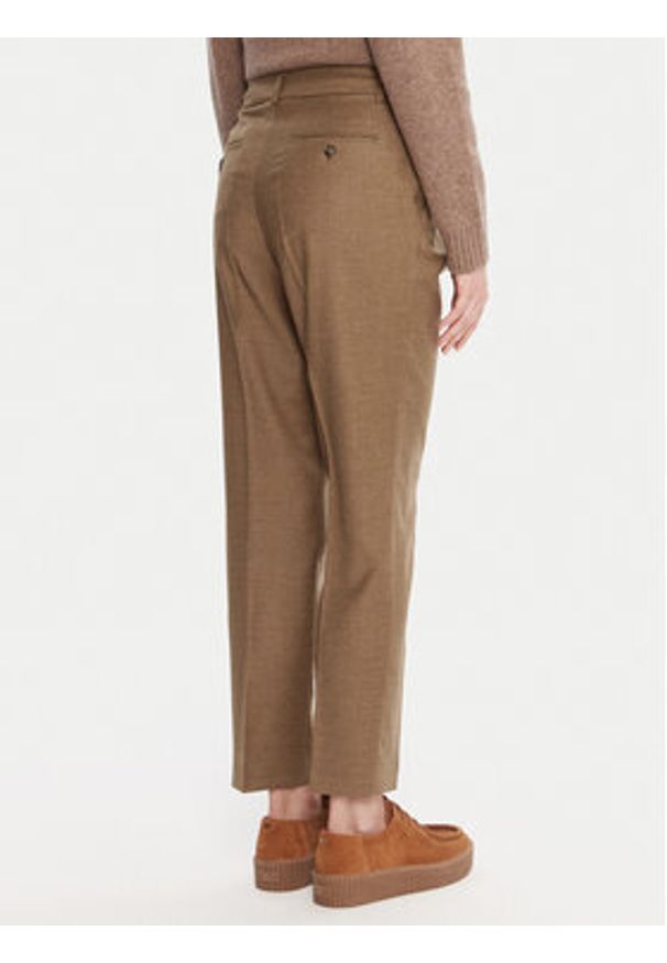 Weekend Max Mara Spodnie materiałowe Caldaia 2525136152 Brązowy Regular Fit. Kolor: brązowy. Materiał: wełna