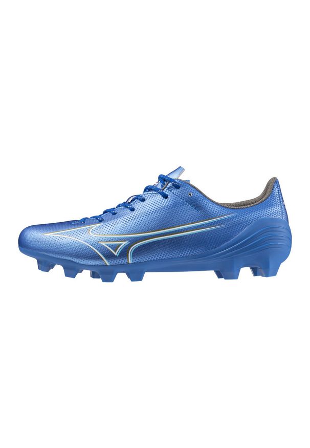 Buty piłkarskie męskie Mizuno Alfa Select Fg. Zapięcie: sznurówki. Kolor: biały, wielokolorowy, niebieski. Materiał: materiał. Szerokość cholewki: normalna. Sport: piłka nożna