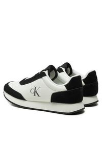 Calvin Klein Jeans Sneakersy Runner Laceup Low Mix Mg YW0YW01798 Biały. Kolor: biały. Materiał: skóra, zamsz #4