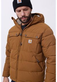 Kurtka zimowa męska Carhartt Montana puchowa. Kolor: brązowy. Materiał: puch. Sezon: zima