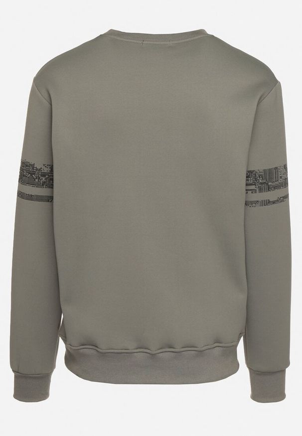 Born2be - Jasnozielona Bluza z Bawełną Ozdobiona Nadrukiem Lulisa. Okazja: na spotkanie biznesowe, do pracy, na co dzień. Kolor: zielony. Materiał: bawełna. Długość rękawa: długi rękaw. Długość: długie. Wzór: aplikacja, nadruk. Styl: biznesowy, casual, elegancki