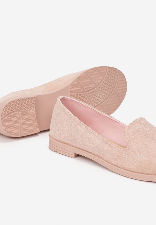 Born2be - Różowe Balerinki w Stylu Mokasynów Thetea. Okazja: na co dzień. Kolor: różowy. Materiał: jeans. Styl: klasyczny, elegancki, casual