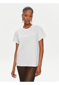 Patrizia Pepe T-Shirt 8M1543/J111-W103 Biały Regular Fit. Kolor: biały. Materiał: bawełna