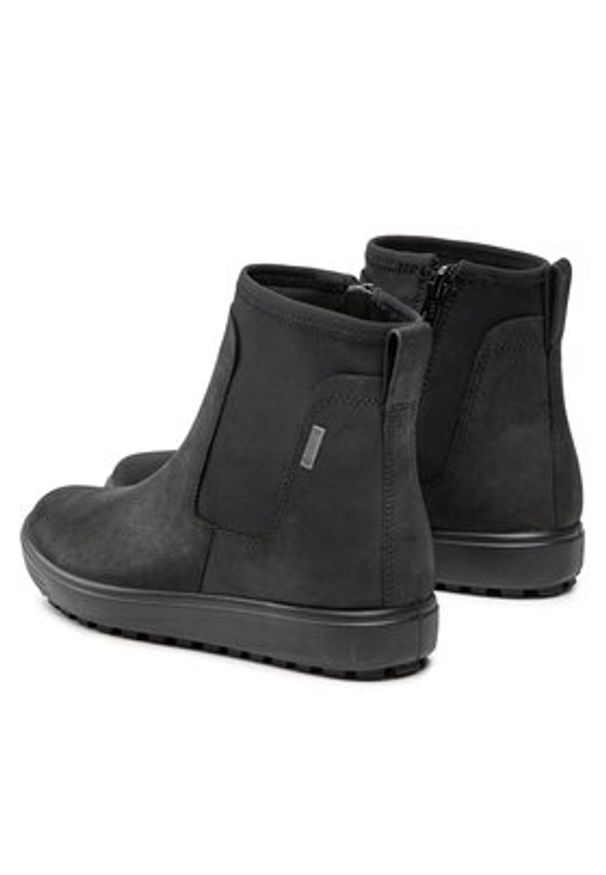 ecco - ECCO Botki Soft 7 Tred W GORE-TEX 45046351052 Czarny. Kolor: czarny. Materiał: skóra, nubuk