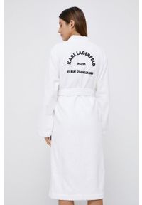 Karl Lagerfeld Szlafrok 215W2180 kolor biały. Kolor: biały. Materiał: tkanina, włókno #7