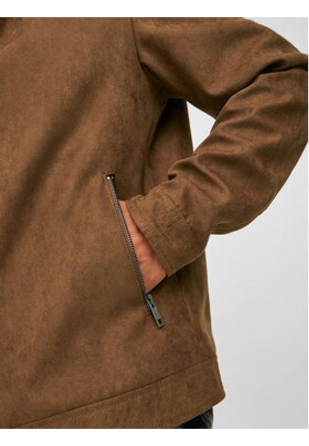 Jack & Jones Kurtka z imitacji skóry Rocky 12223141 Brązowy Regular Fit. Kolor: brązowy. Materiał: skóra