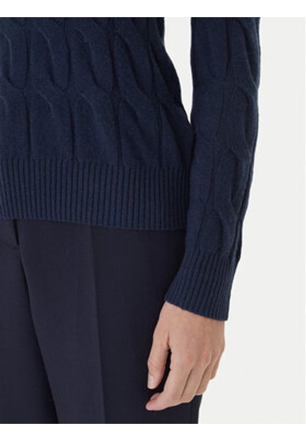 TOMMY HILFIGER - Tommy Hilfiger Sweter WW0WW43586 Granatowy Regular Fit. Kolor: niebieski. Materiał: wełna