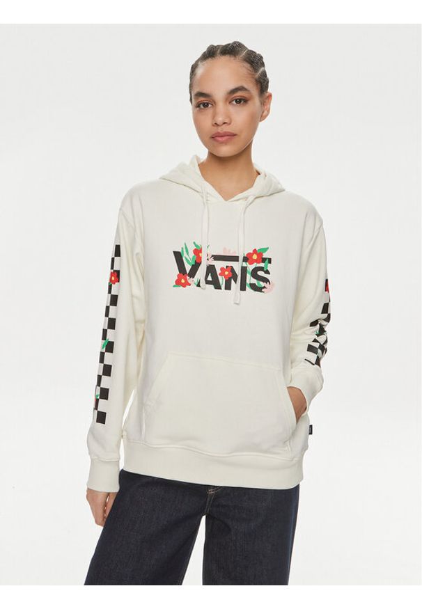 Vans Bluza Fleurs Bff Hoodie VN000JG9 Écru Regular Fit. Materiał: syntetyk, bawełna