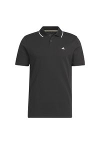 Adidas - Go-To Piqué Golf Polo Shirt. Typ kołnierza: polo, golf. Kolor: czarny. Materiał: materiał. Styl: sportowy
