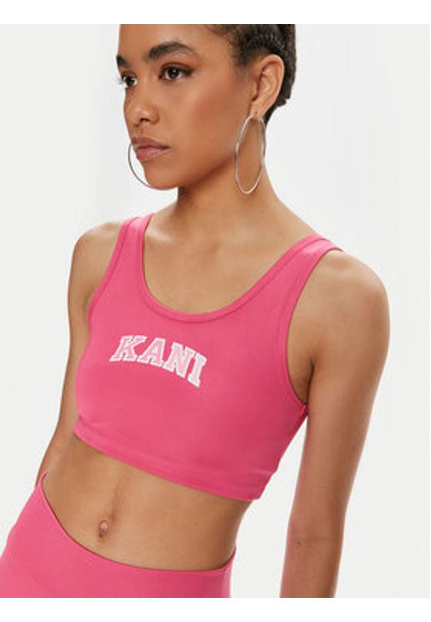 Karl Kani Biustonosz top Small Serif 6131305 Różowy Slim Fit. Kolor: różowy. Materiał: syntetyk