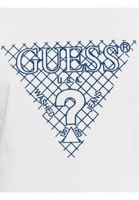 Guess T-Shirt Ss Cn Triangle Embro M4RI27 K8FQ4 Biały Regular Fit. Kolor: biały. Materiał: bawełna