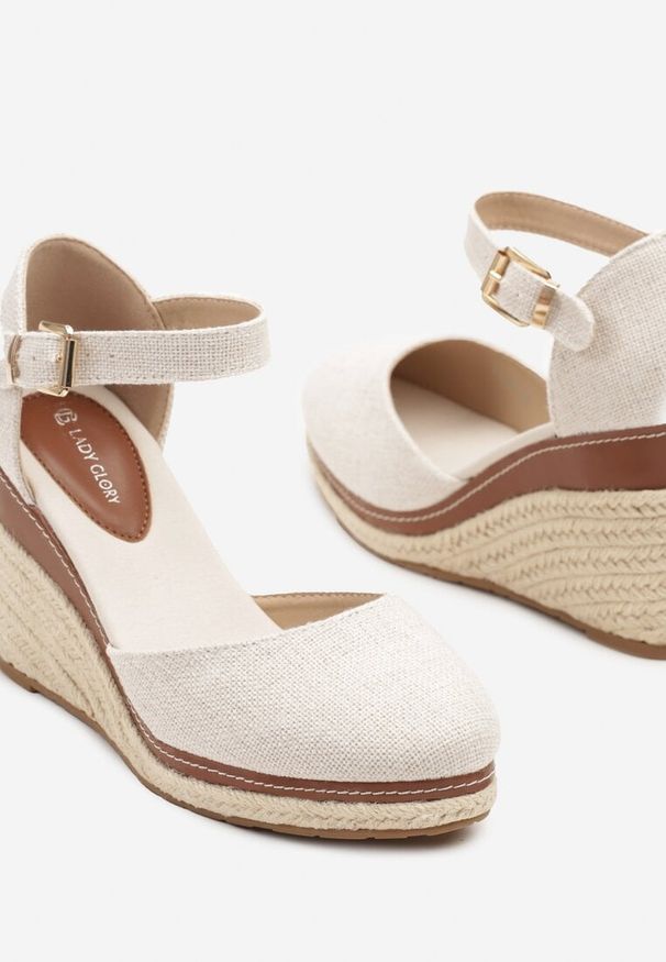 Born2be - Beżowe Sandały Espadryle na Plecionym Koturnie Alanilis. Okazja: na co dzień. Zapięcie: klamry. Kolor: beżowy. Sezon: lato. Obcas: na koturnie. Styl: elegancki, casual