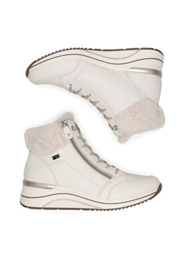 Remonte Botki D0T77-80 Biały. Kolor: biały. Materiał: skóra