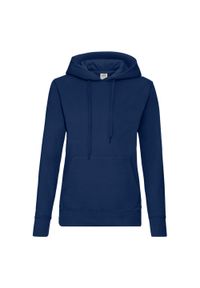 FRUIT OF THE LOOM - Bluza Damska Z Kapturem. Typ kołnierza: kaptur. Kolor: niebieski