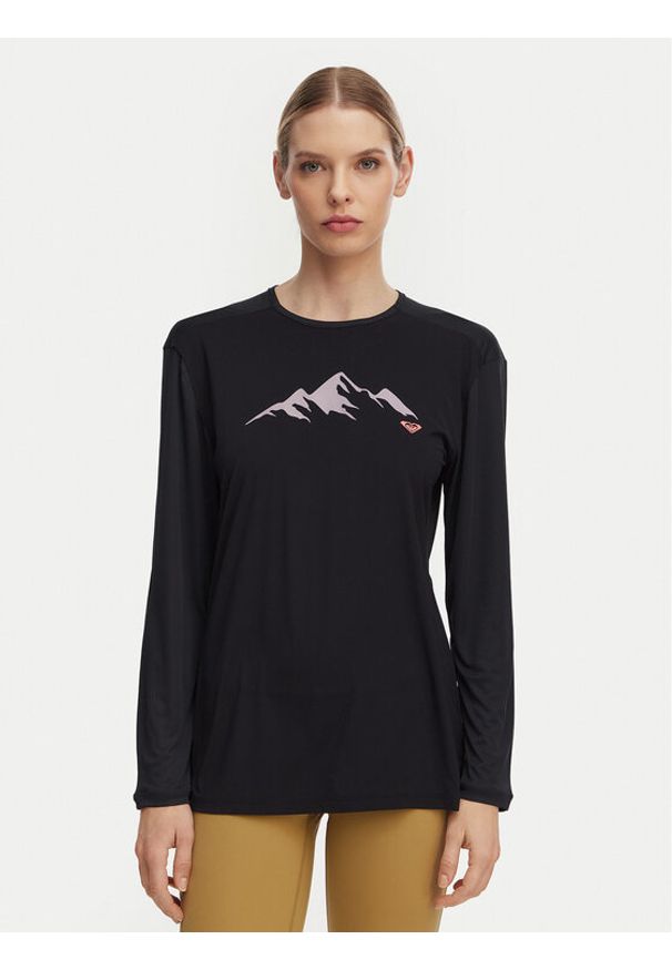 Roxy Koszulka techniczna Boundless Spirit 2 ERJKT04329 Czarny Regular Fit. Kolor: czarny. Materiał: syntetyk