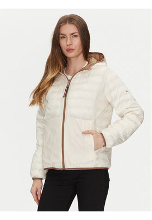 TOMMY HILFIGER - Tommy Hilfiger Kurtka przejściowa WW0WW45317 Beżowy Regular Fit. Kolor: beżowy. Materiał: syntetyk