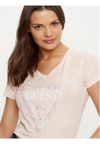 Guess T-Shirt W5RI21 J1314 Beżowy Regular Fit. Kolor: beżowy. Materiał: bawełna #4